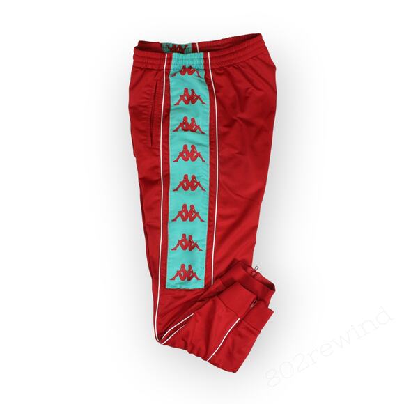 Large Kappa TrackPant 222 Banda 10 Alen Red Turquoise White Jogger - Picture 5 of 11